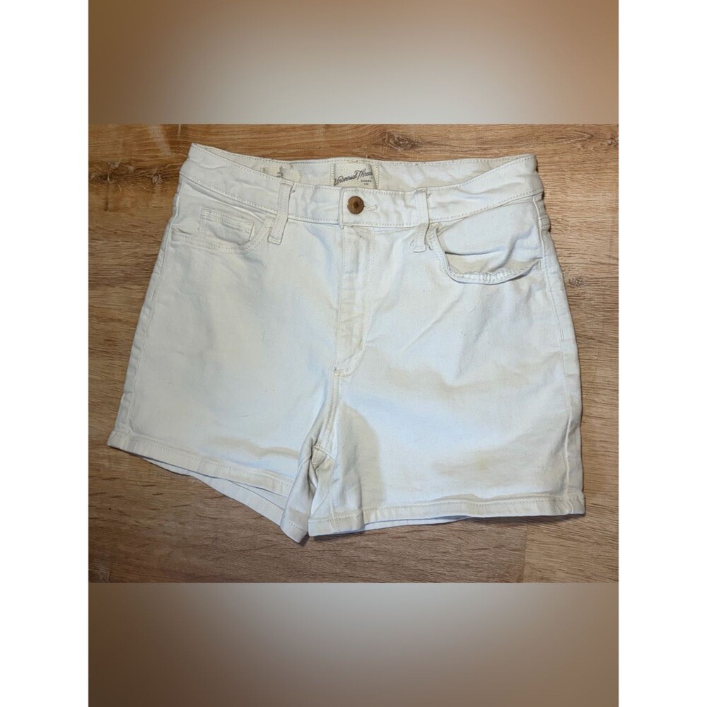 Universal Thread Mid Rise Off White Cotton Denim Shorts